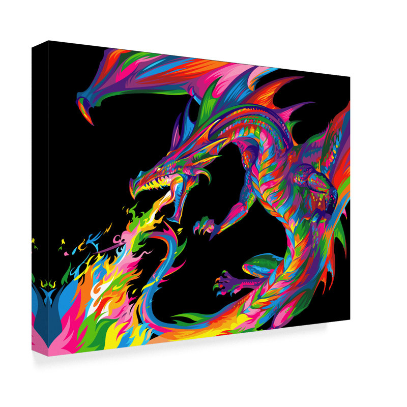 « imaginaire dragon », reproduction d’impression sur toile tendue, H 35 po x l 47 po x P 2 po