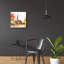 Art mural en verre épique «Countryside Autumn Church 2» par Nicole DeCamp, 24 po x 24 po-1747619225