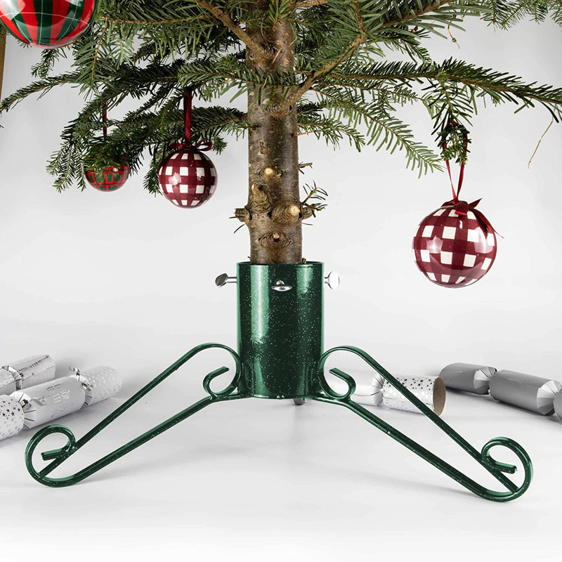 Steel Live Tree Stand For Max. Tree Height 3.1 - 3.6m, 23cm H x 50cm W x 50cm D, Green