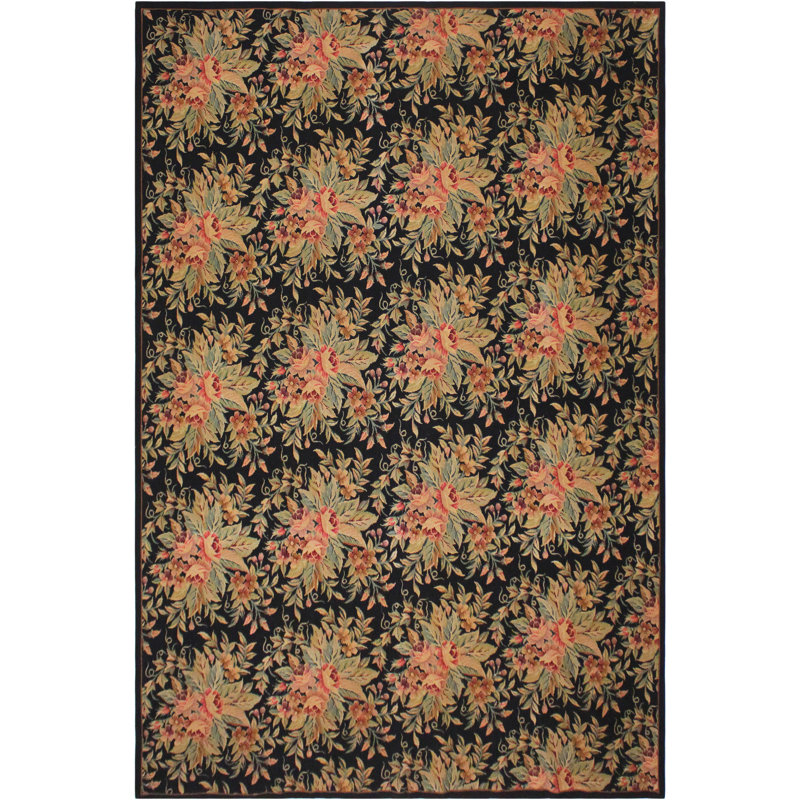 Tapis unique noir / vert 7 pi 6 po x 9 pi 4 po Pariasca
