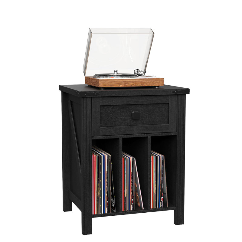 Night Stand Set 2 With Charging Station, Set of 2, Black