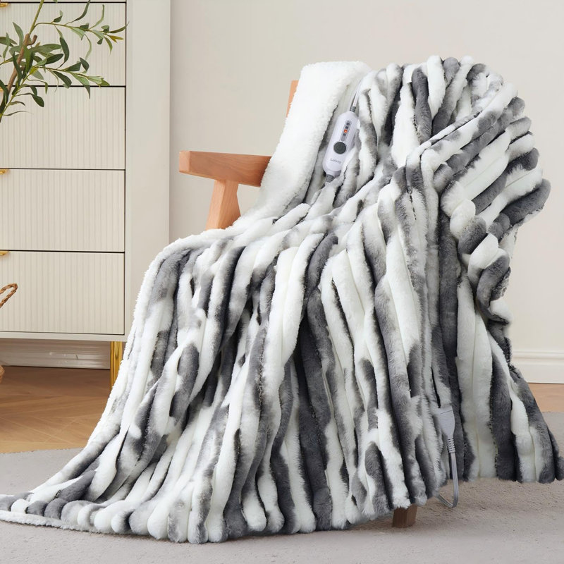 Heated Throw Blanket, 152.4cm L x 127cm W, Grey