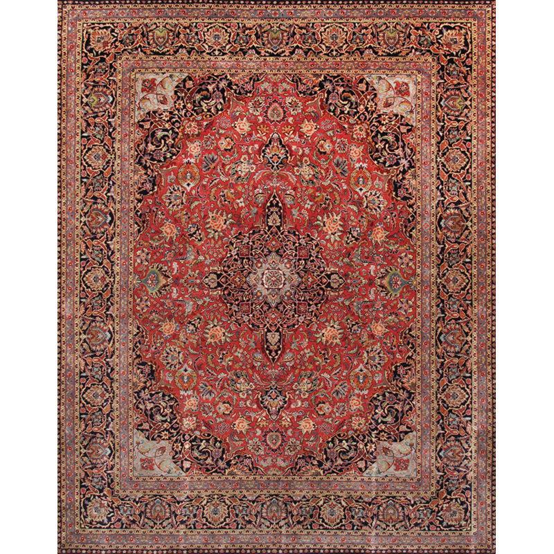 Azerbaijan Handmade Wool Floral Area Rug, Rectangle 5' x 7'