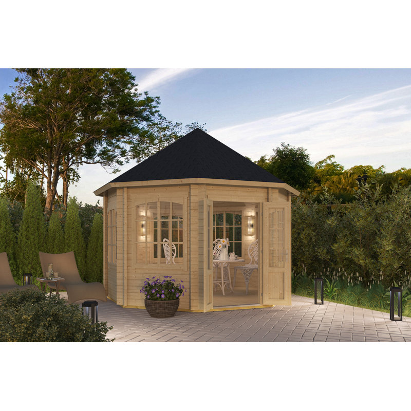 Lasita Jamaica 11.5 x 11.5 Ft. Pavilion Log Cabin With Single Glazing (44mm)