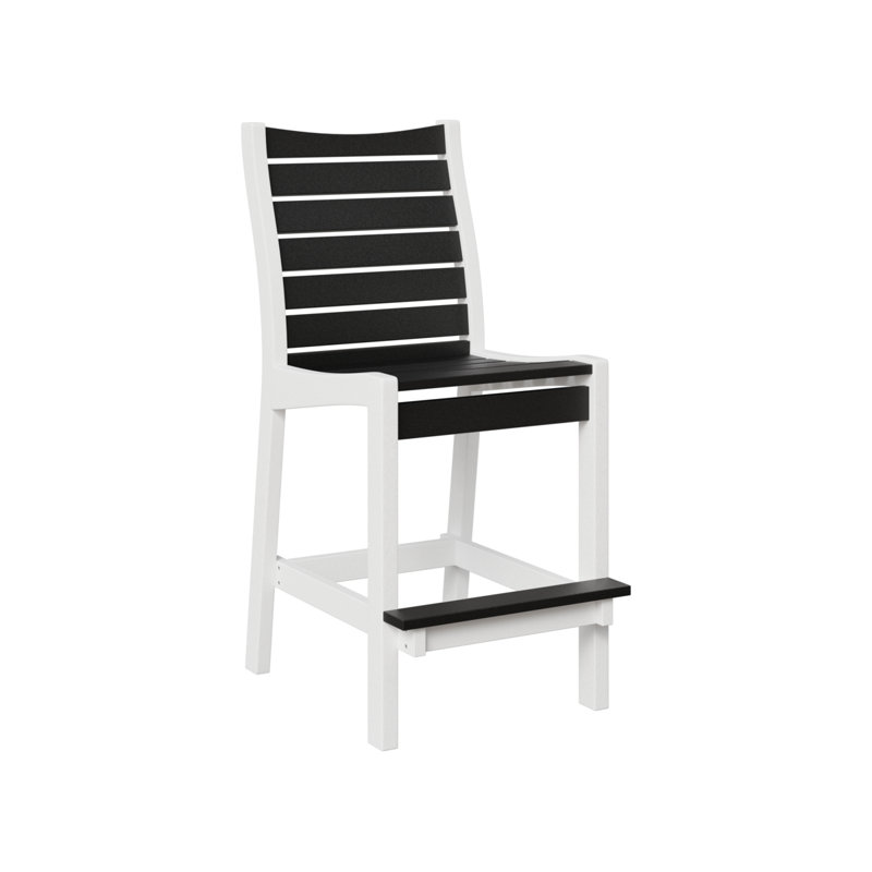 Chaise de bar Berlin Gardens Bristol avec dessus noir et base blanche, 26.5", Noir
