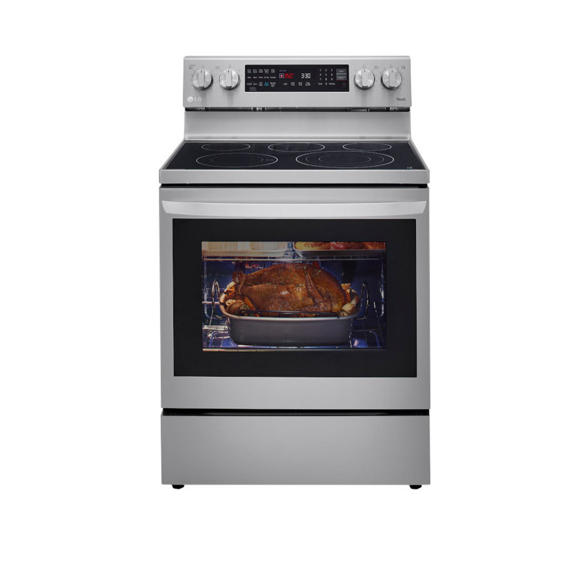 LG Smart Wi-Fi Enabled True Convection InstaView® Electric Range with Air Fry, 6.3 cu. ft., Stainless Steel