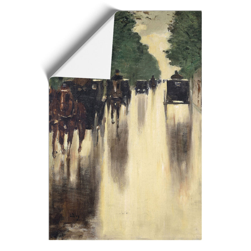 Horses and Carriages by Lesser Ury - Frameless Print, 30cm H x 21cm W x 0.1cm D