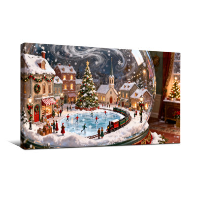 Christmas Snow Globe Christmas Village Scene Print