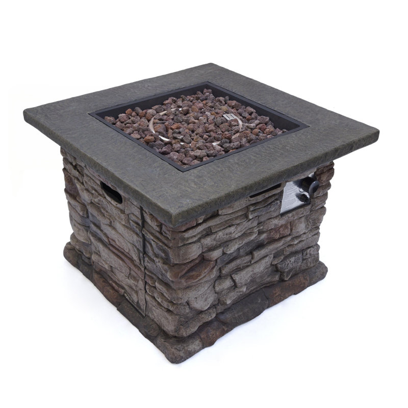 32” SQUARE PROPANE FIRE PIT for Cozy Outdoor Gatherings and Easy Flame Control