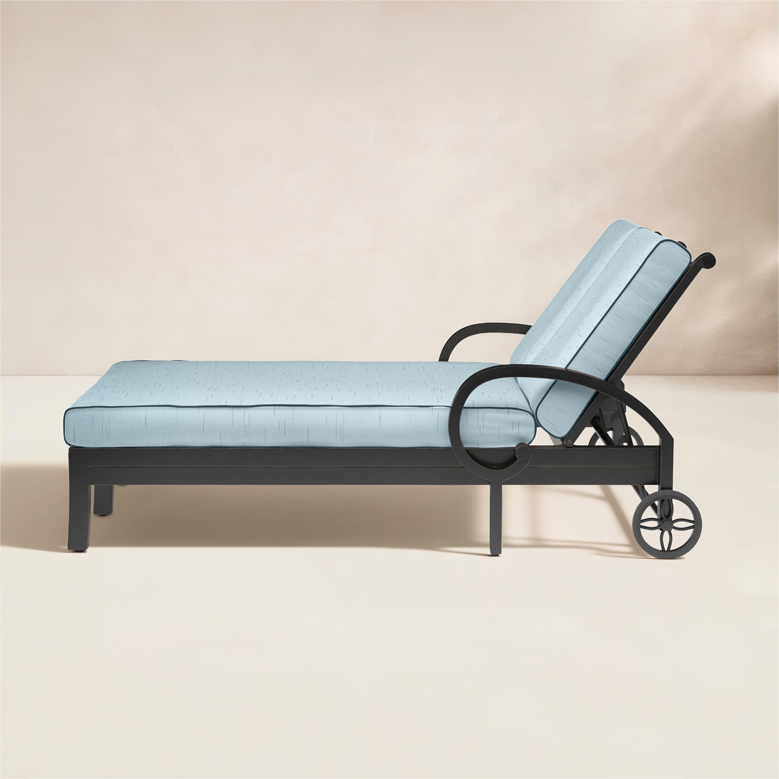 Monterey Outdoor Metal Double Chaise Lounge, Canvas Skyline Sunbrella®