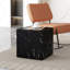 Table basse 15,7 po x 15,7 po x 15,7 po à texture de marbre noir en MDF - Design luxueux, décoration parfaite pour le salon.
