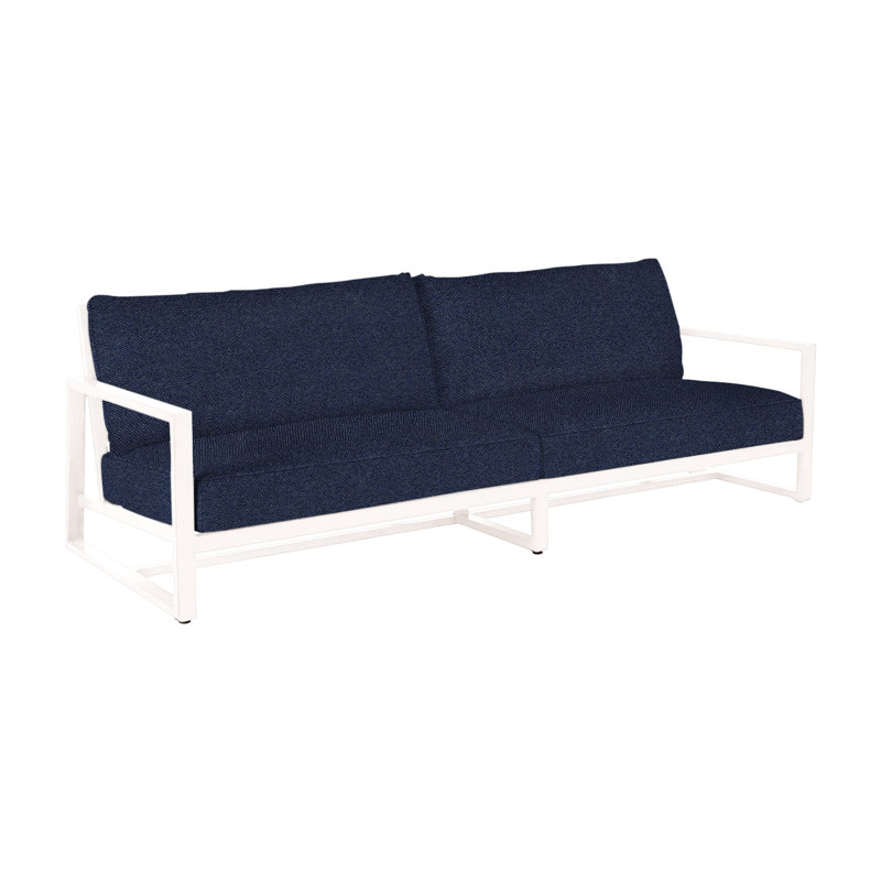 Avondale Aluminum Sofa - Chalk, No Welt, Chalk, Intermix Indigo