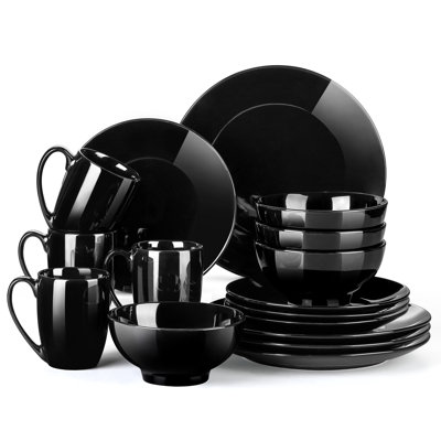 16 Piece Porcelain China Dinnerware Set - Service for 4