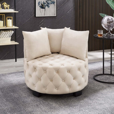 Chaise d'appoint contemporaine rembourrée et capitonnée