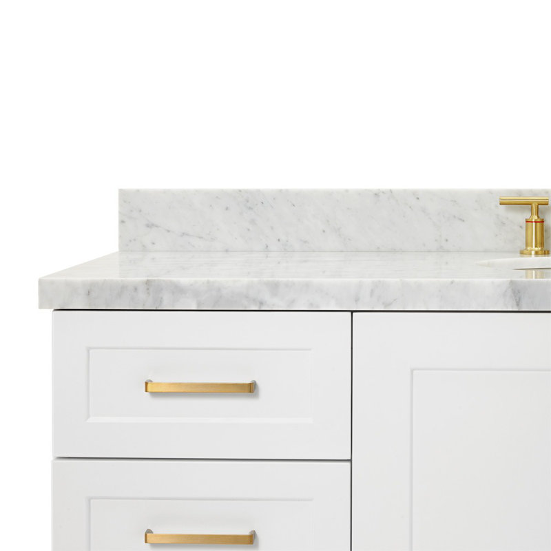 ARIEL TAYLOR 61 IN RECTANGLE SINK VANITY, Oval, White