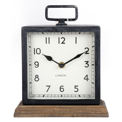 Analogue Paulownia Quartz Movement / Crystal Tabletop Clock in Black/White