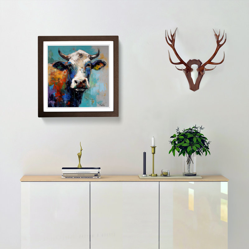 Cow Expressionism - Framed Print, Walnut