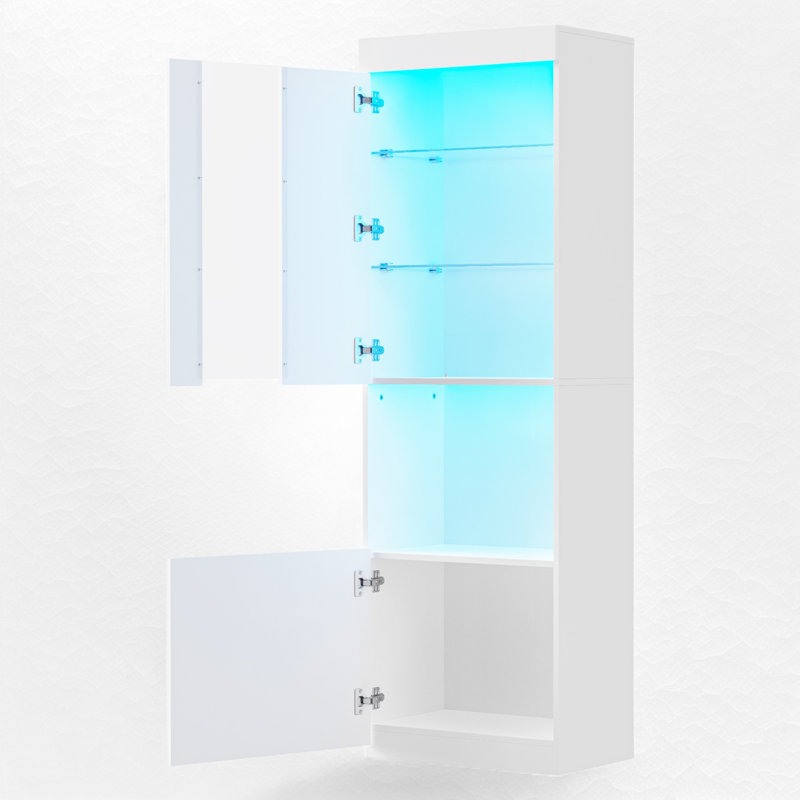 Armoire de rangement pour garde-manger de 66,9 po Gwinevere, Blanc