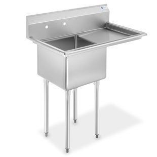 39'' L x 24'' W Silver Freestanding Service Sink