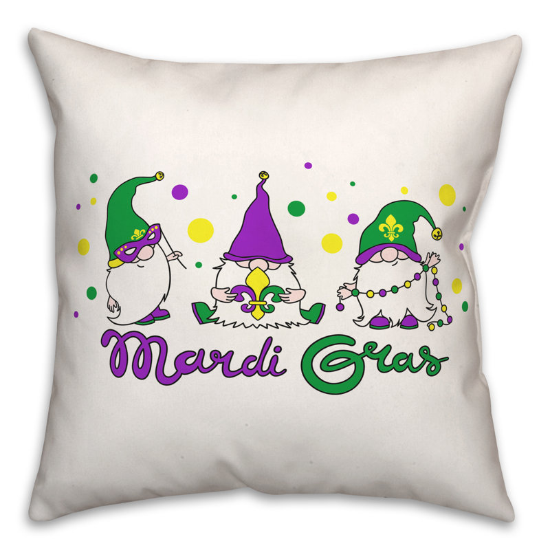 Coussin décoratif Mardi Gras Gnome