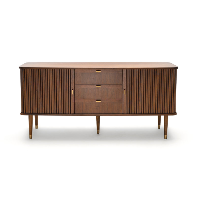 Mandea 63” Walnut Fluted Sideboard, 29.92'' H X 63'' W X 17.8'' D, Walnut