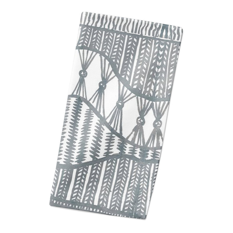 Cotton Twill Abstract Rectangle Napkin, Blue