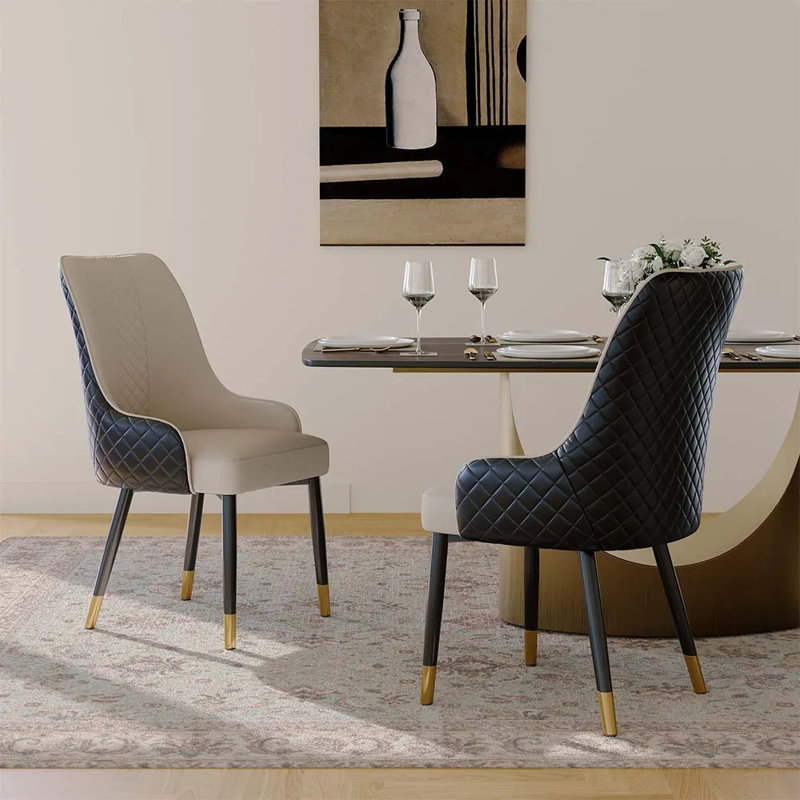 Chaise de salle à manger Silva Stapp, Ensemble de 6, Beige/gris