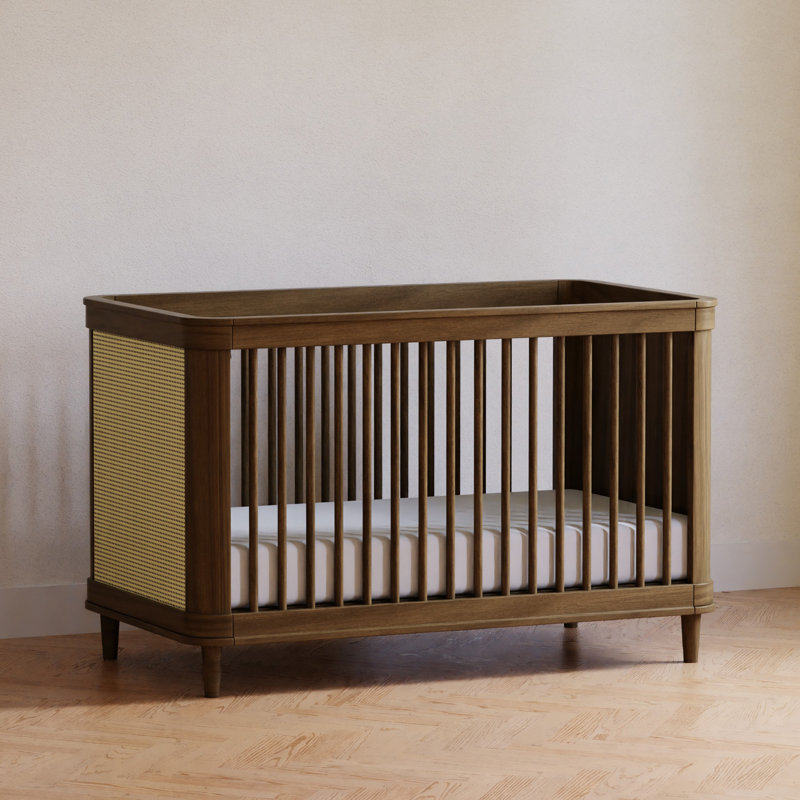 Marin with Cane 3-in-1 Convertible Crib, Natural/Walnut