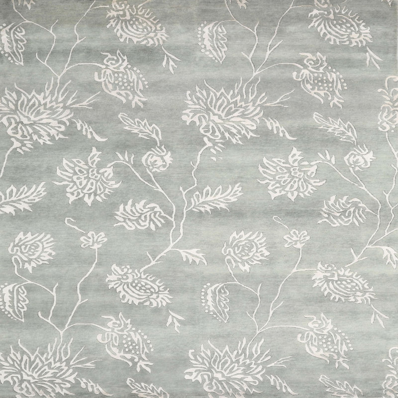 Tapis de zone gris/crème contemporaine, Carré 4 pi