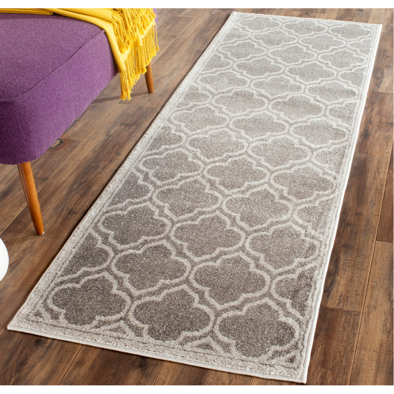 Ammundsen Abstract Grey / Light Grey Area Rug, Runner 2'3" x 22'