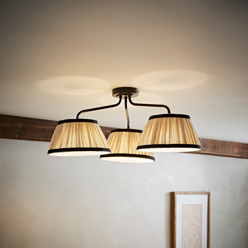 Delaylah Linen Semi Flush Mount