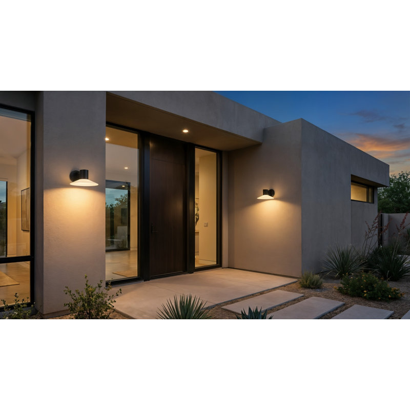 Focal LED Outdoor Wall Lantern, 7" H x 12" W x 14" D, 8 W
