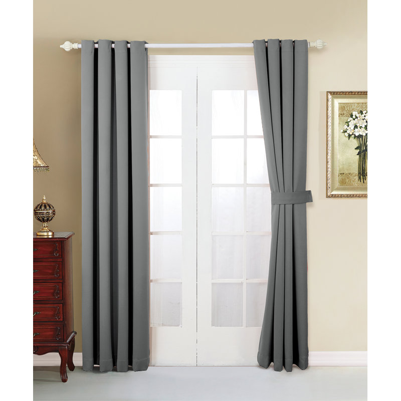 Panneau de rideau occultant uni, gris clair, l 54" x L 84"
