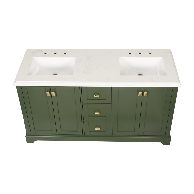 Adonica Solid Wood Freestanding Bathroom Cabinet