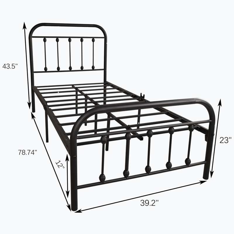 Modern Steel Bed Frame, Twin