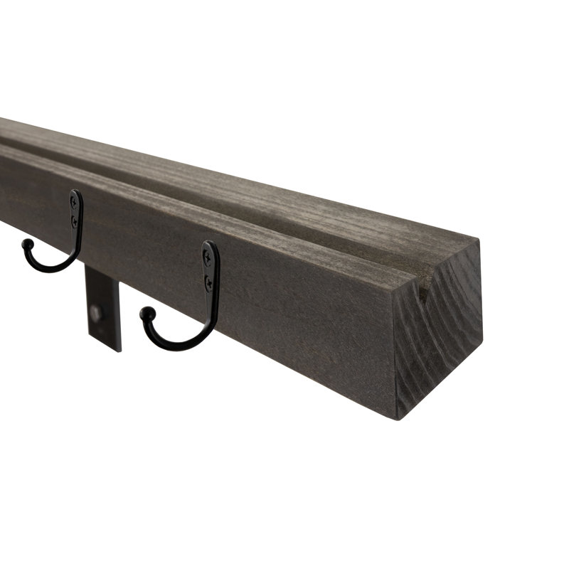 Rayne Plate Display Shelves With Hooks, Ebony, 18/3/2