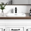 Petit lavabo de salle de bain rectangulaire encastré semi-encastré avec trop-plein blanc KARAMAG