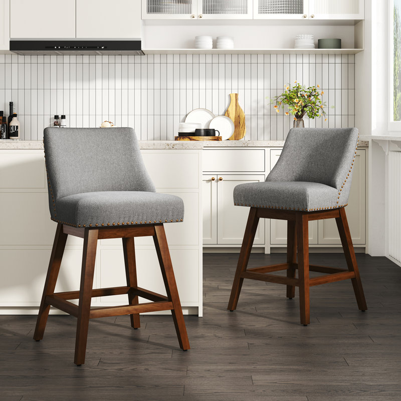 Red Barrel Studio Counter Upholstered Bar Stools (Set of 2) - Wayfair ...