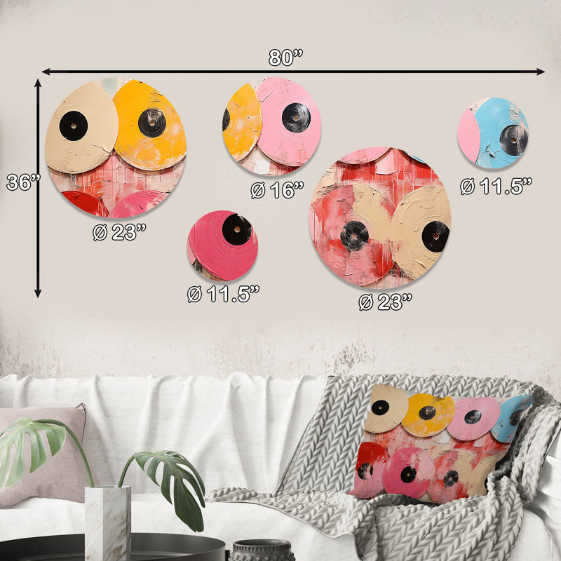 Ensemble de 5 pochettes roses en vinyle