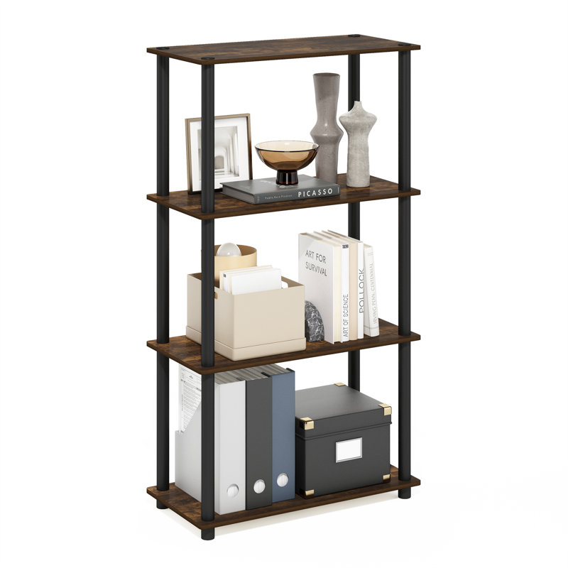 Johnston Plastic Etagere Bookcase, Amber Pine/Black