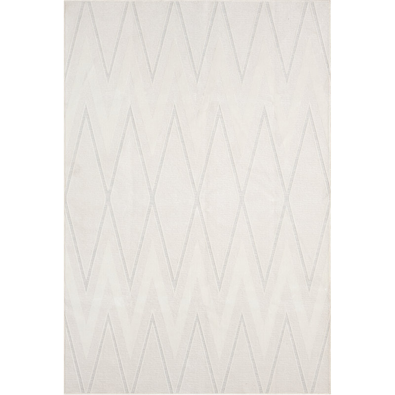 Abani Rugs Ardencroft REG510A Beige Cream Grey Geometric Triangle Area Rug, Rectangle 4' x 6'