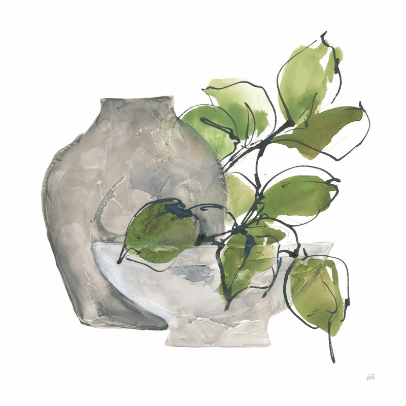 " Two Vases II " Painting Print, 36" H x 36" W
