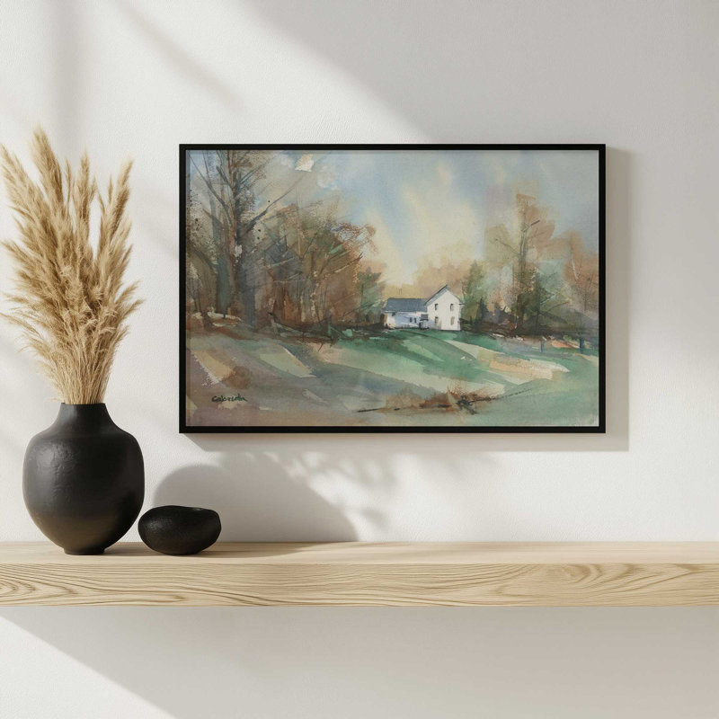 «Back Road Bungalow» par Stephen Calcasola, reproduction d'art, Reproduction encadrée d'une seule photo sans pass, Brun