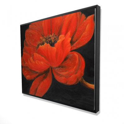 Red Petal Flower Print On Canvas