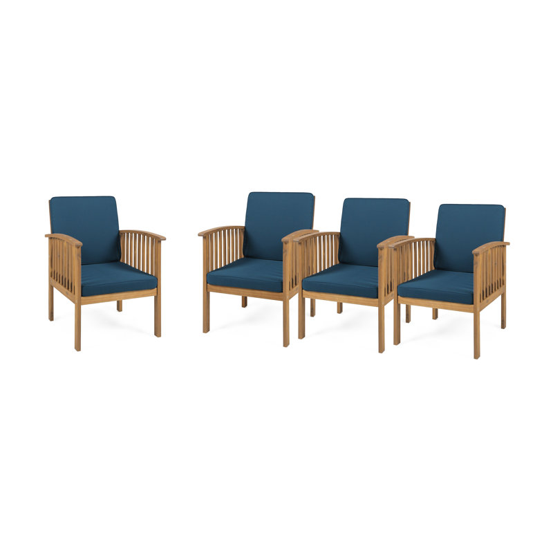 Chaise de patio pour l'extérieur avec coussins, Structure brune / coussins sarcelle foncé