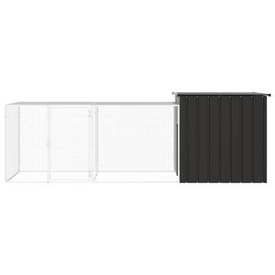  Enclos à volaille robuste en acier galvanisé 300 x 91 x 100 cm