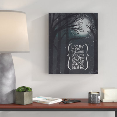 I See The Moon - Textual Art Print on Canvas