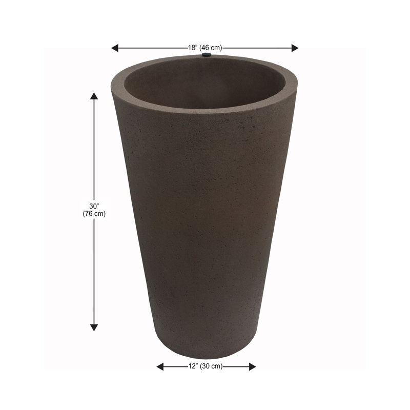 Crete Self-Watering Planter, Tall, 30" H x 18" W x 18" D