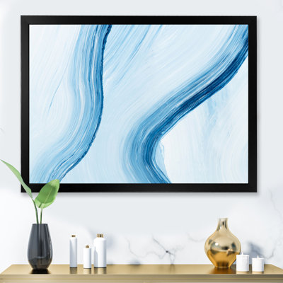 " Liquid Ink Art In Shades Of Light Blue V " Painting Print