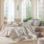 Ensemble de housse de couette légère avec fermeture à glissière 8 attaches 100% coton lavé MooMee-109236629-111220334